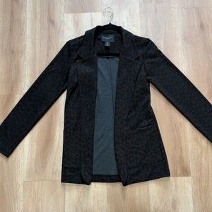 Christian Siriano Black Leopard Blazer